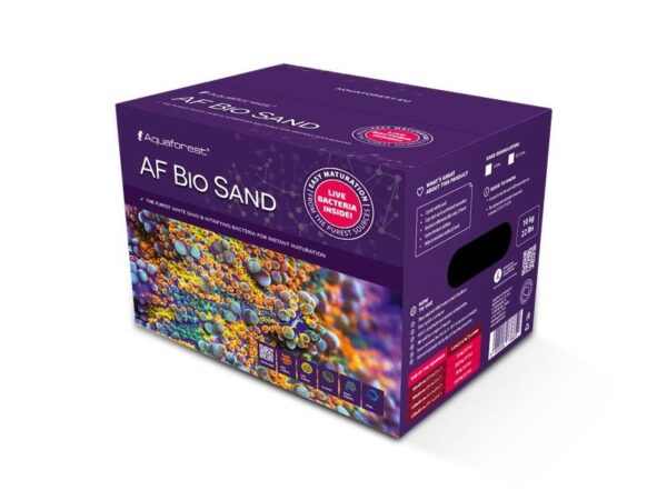 Aquaforest Bio Sand 10kg is een natuurlijk wit zand 0,5-1,5 mm met nitrificerende bacteriën
