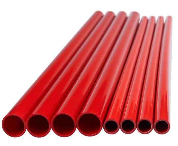 PVC tube 16x22. Трубка Higashi PVC tube, #Red. Красная пластиковая труба. Трубы Vertex.