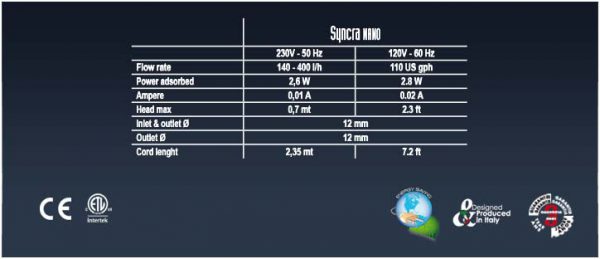 Sicce Syncra Nano spec