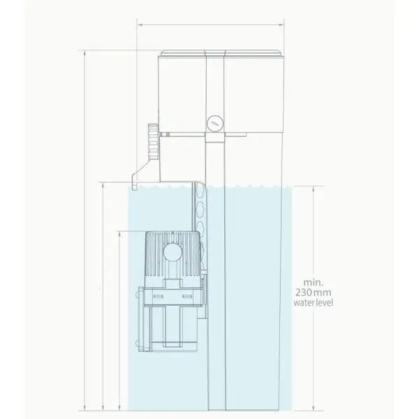 Aqua Medic EVO 501 Skimmer waterlevel