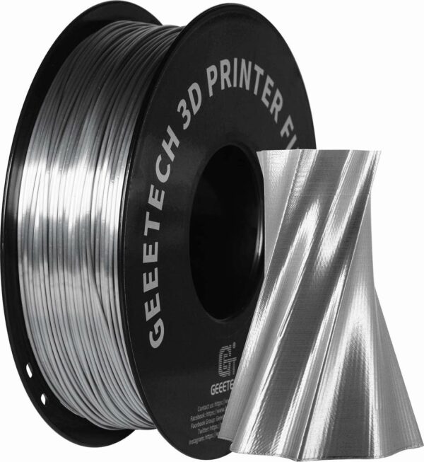 Geeetech PLA Silk Silver 1.75mm 1kg/roll