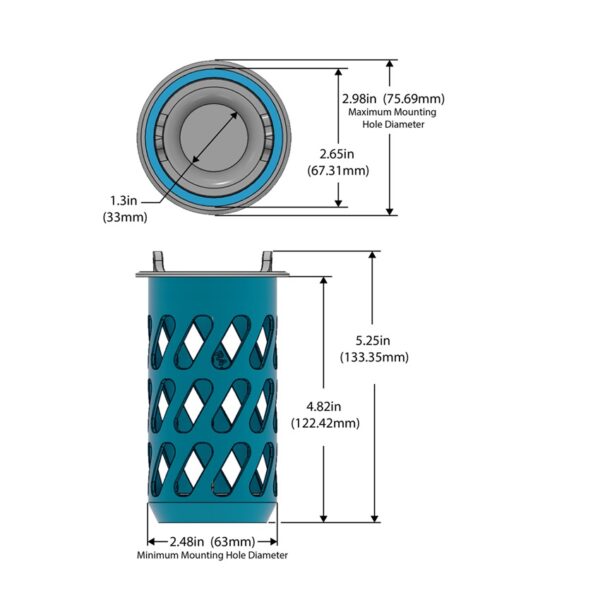 2.75in NOSOK™ – Filter Sock Replacement Kit is a Reusable filter sock replacement with easy-clean filtration dimensions
